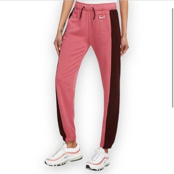 Nike Sportswear Icon Clash Fleece Sherpa Trim Jogger Sweatpants Oversized NEW - Picture 1 of 13